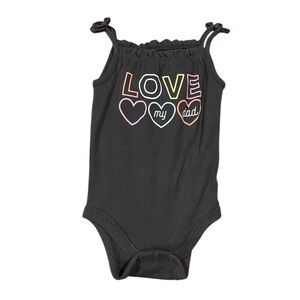 Infant Girl’s “Love My Dad” Spaghetti Strap Bodysuit